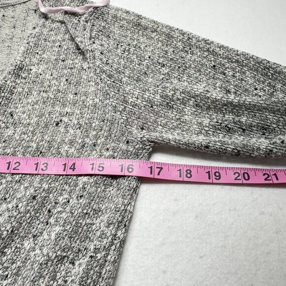 MAUVE Women Open Front Sweater Size M Gray Pink Lace Bell Sleeves Casual 21-6 - Picture 7 of 12